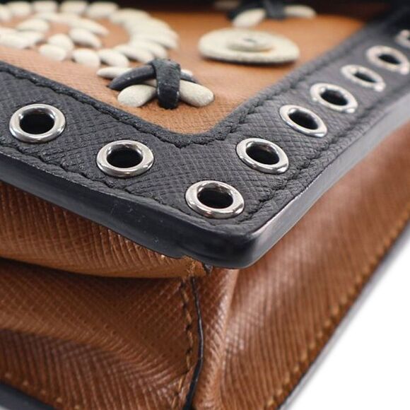 Prada Saffiano Embroidered Pattina Satchel - Picture 9 of 10